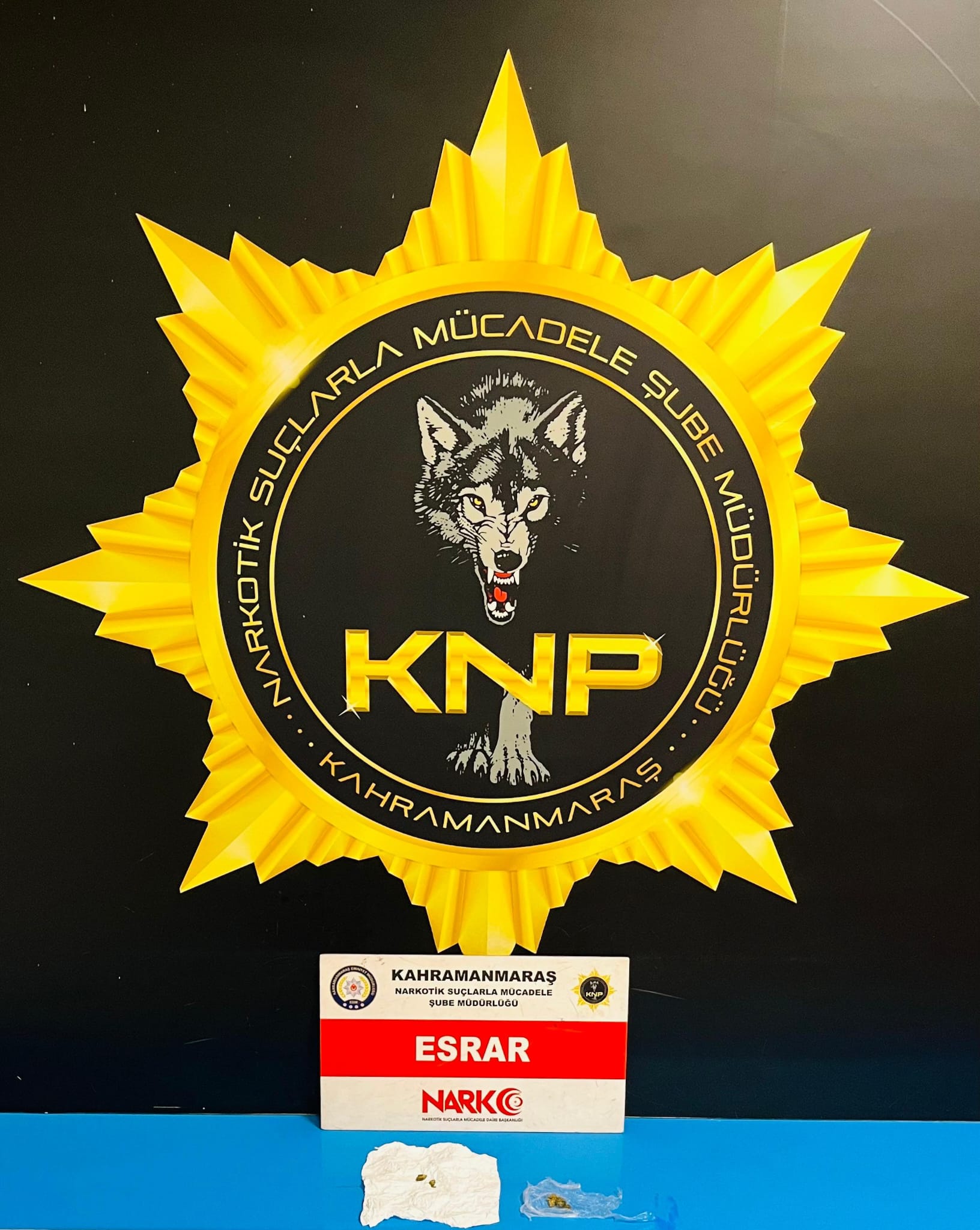 Kahramanmaraş Emniyet Müdürlüğü Narkotik Suçlarla Mücadele Şube Müdürlüğünce.